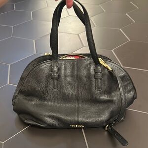 Vera Bradley Black and Gold Satchel with Polished Finish